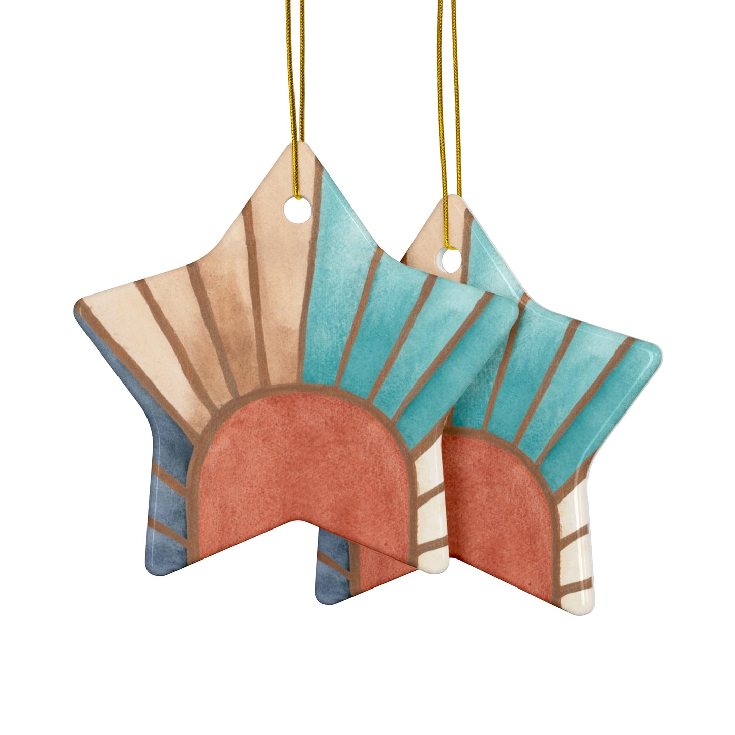 Ceramic Holiday Ornaments - Rusted Twilight