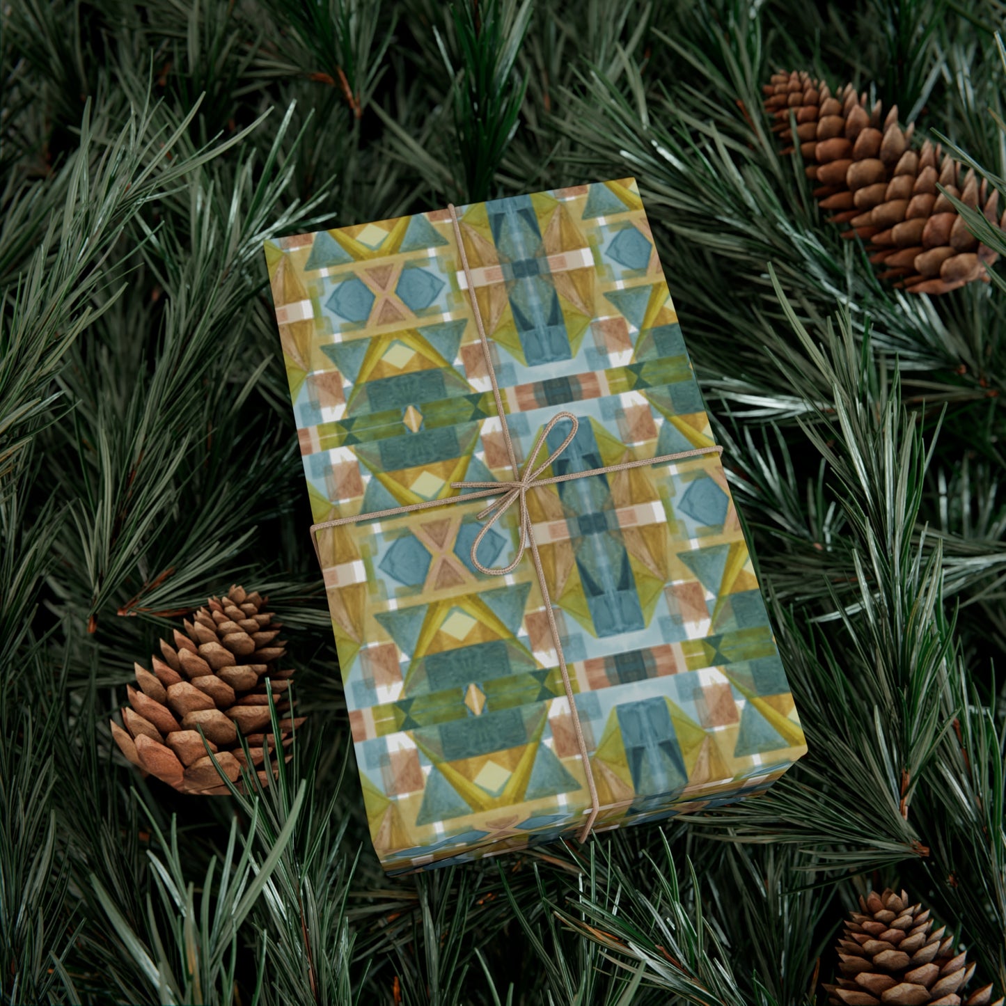 Gift Wrap Papers - Painterly Plaid, Cool Colors Wrapping Paper