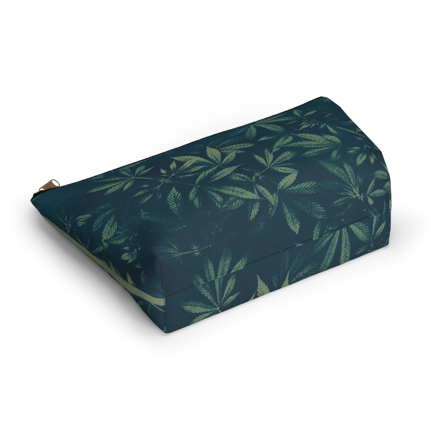 Roomy Accessory Pouch - Cyanotype on Green