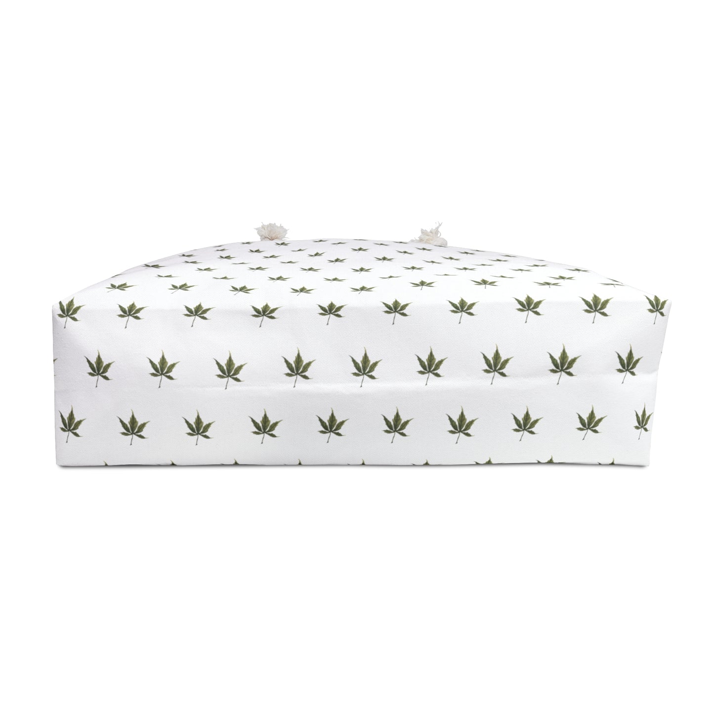 Oversized Weekender Bag - Mini Cannabis Leaf Print on White