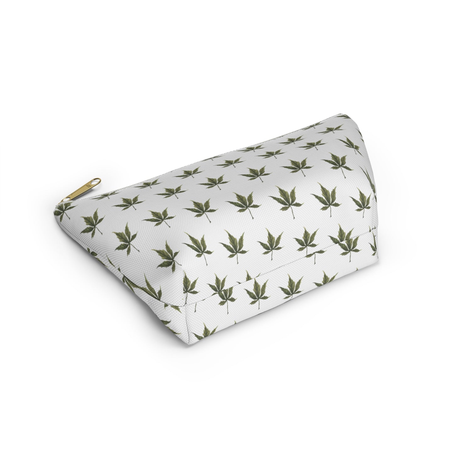 Roomy Accessory Pouch - Mini Cannabis Leaf Print on White