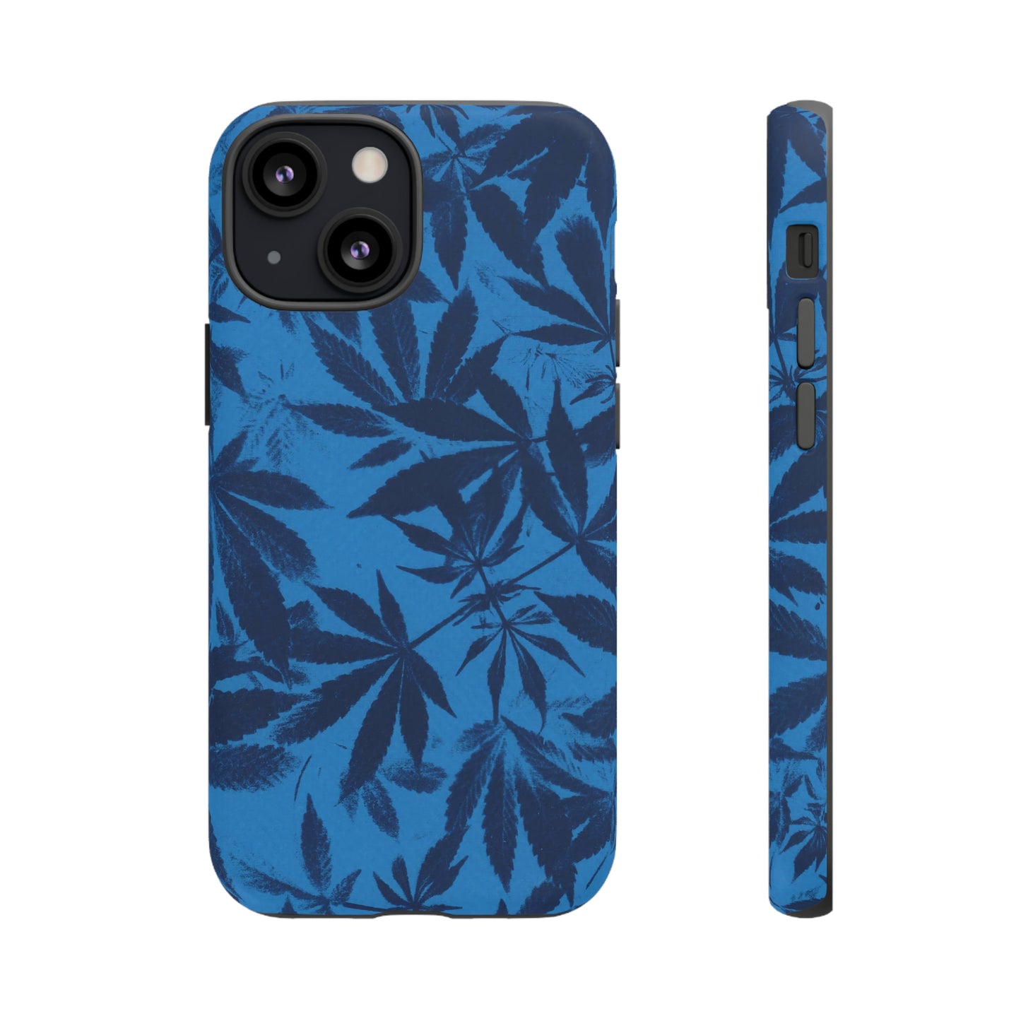 Tough Cell Phone Cases - Cyanotype on Bright Blue Print