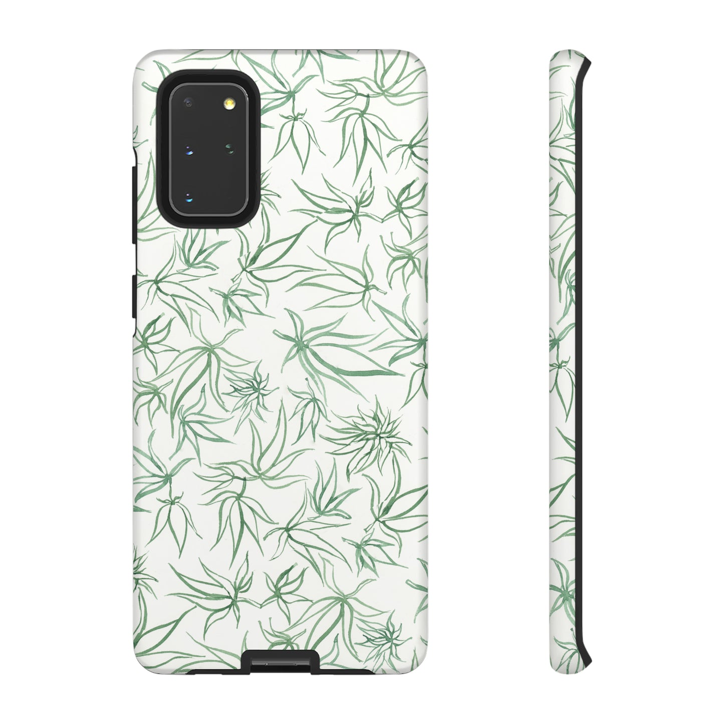 Tough Cell Phone Cases - Cannabis Sketches in Green