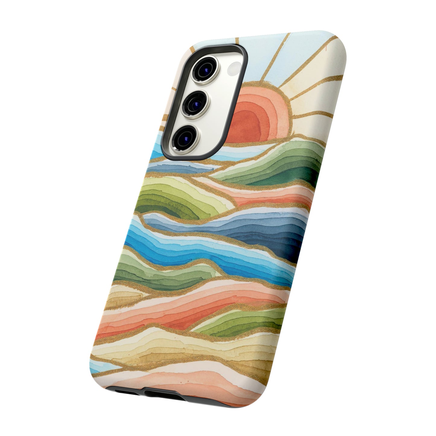 Tough Cell Phone Cases - Red Twilight Landscape