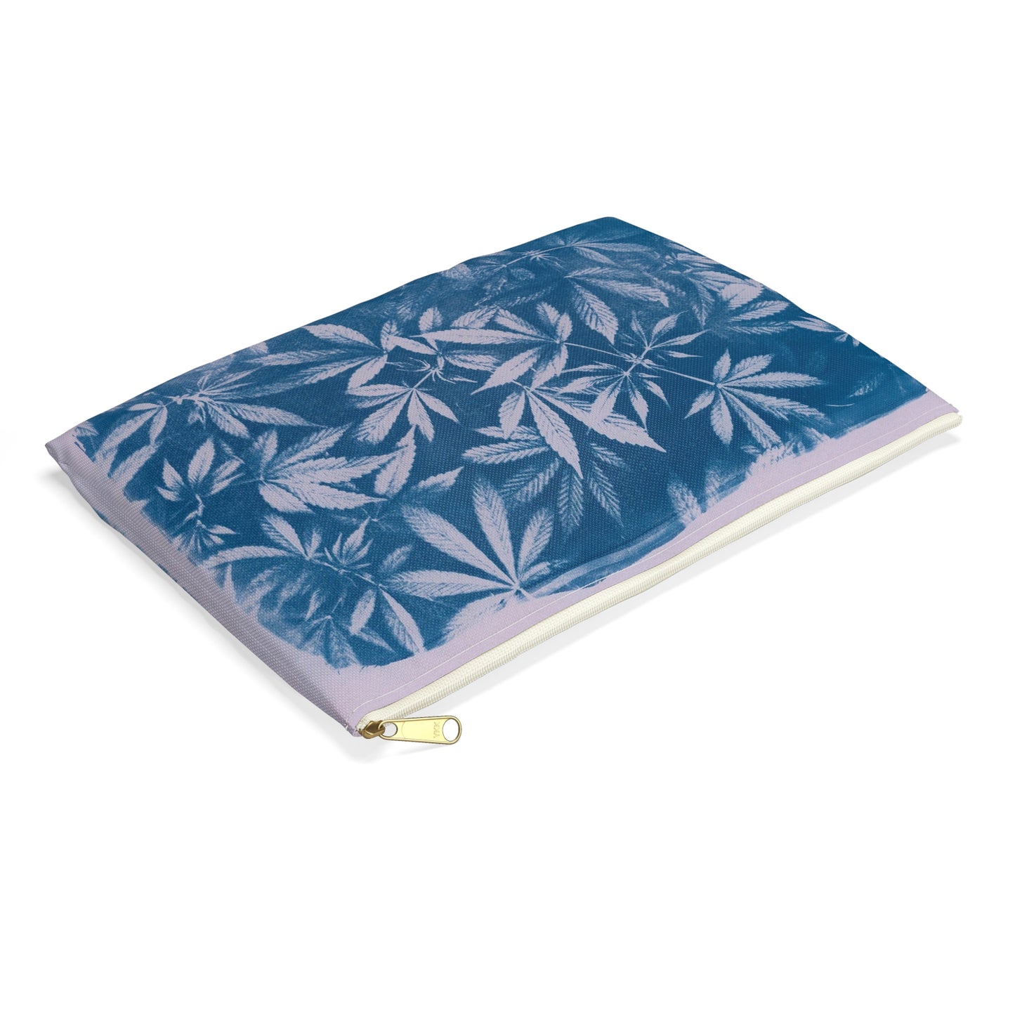 Flat Accessory Pouch - Cyanotype on Lavender Print