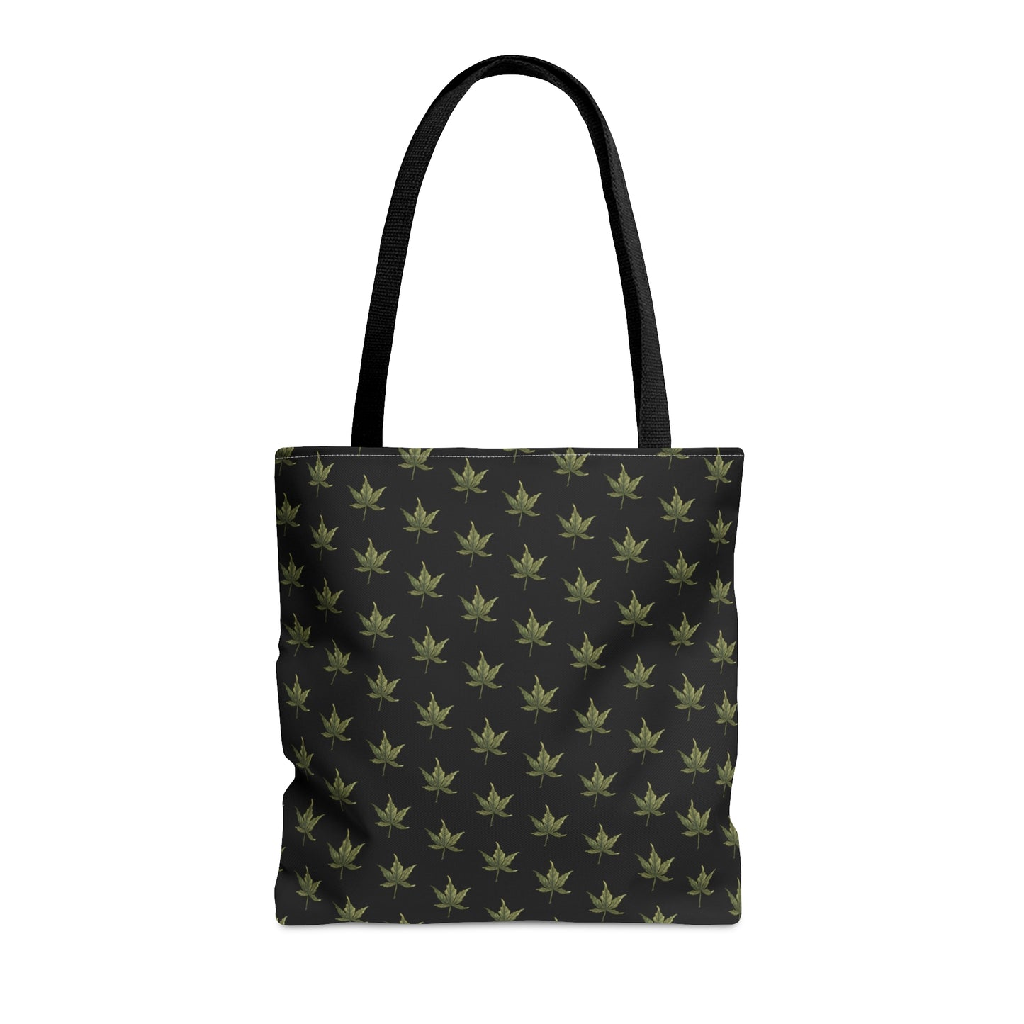 Tote Bag (3 sizes!) - Mini Cannabis Leaf Print on Black