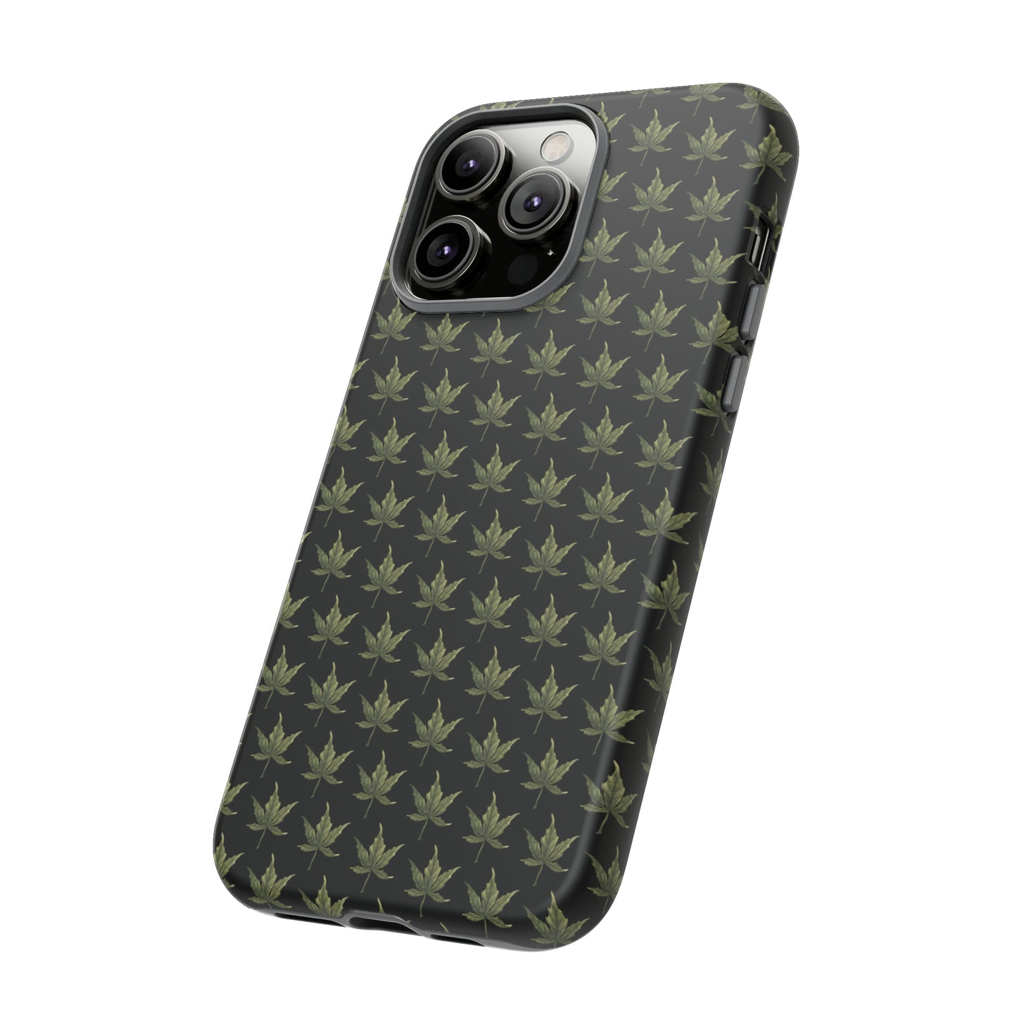 Tough Cell Phone Cases - Mini Cannabis Leaf on Black