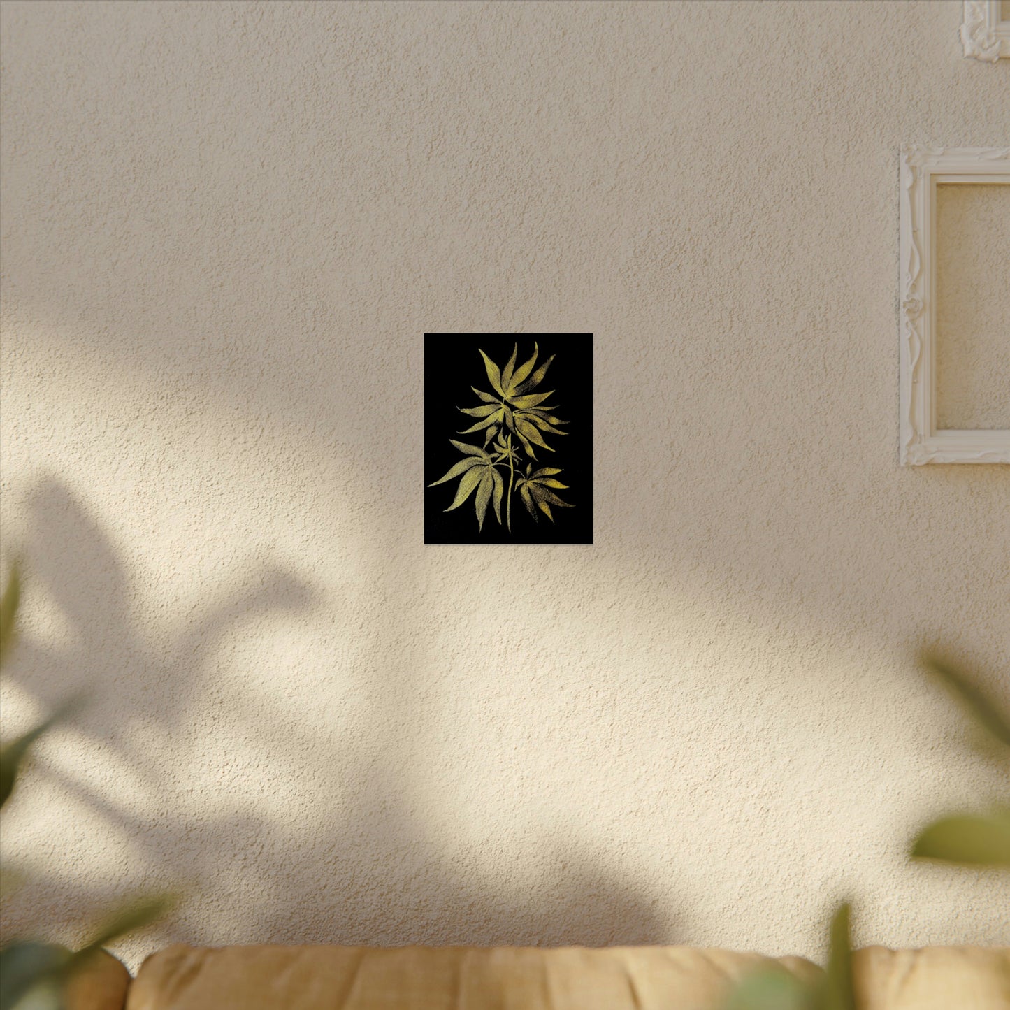 Fine Art Reproductions - Archival, Textured Watercolor Matte Prints - Gold Cannabis Plant