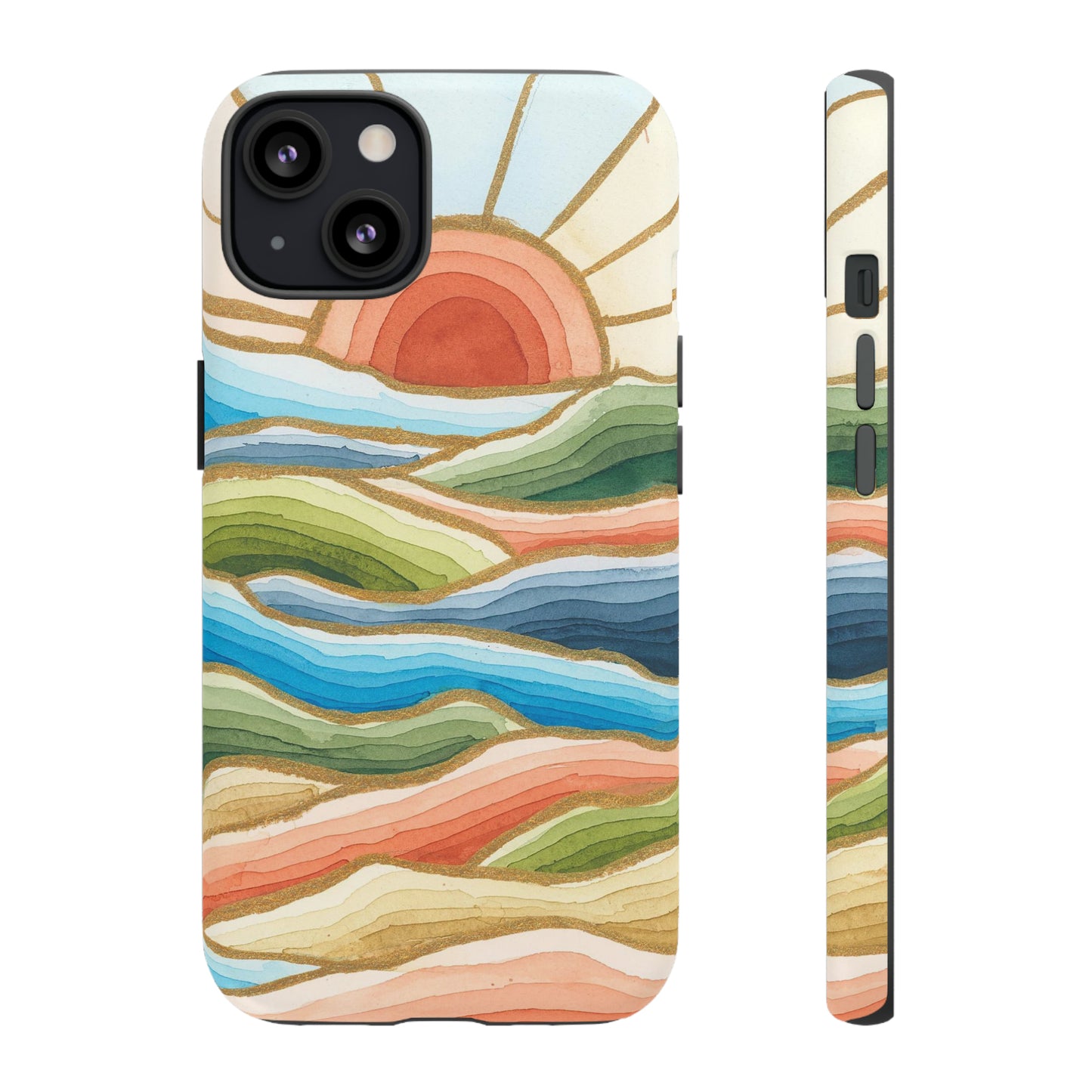 Tough Cell Phone Cases - Red Twilight Landscape