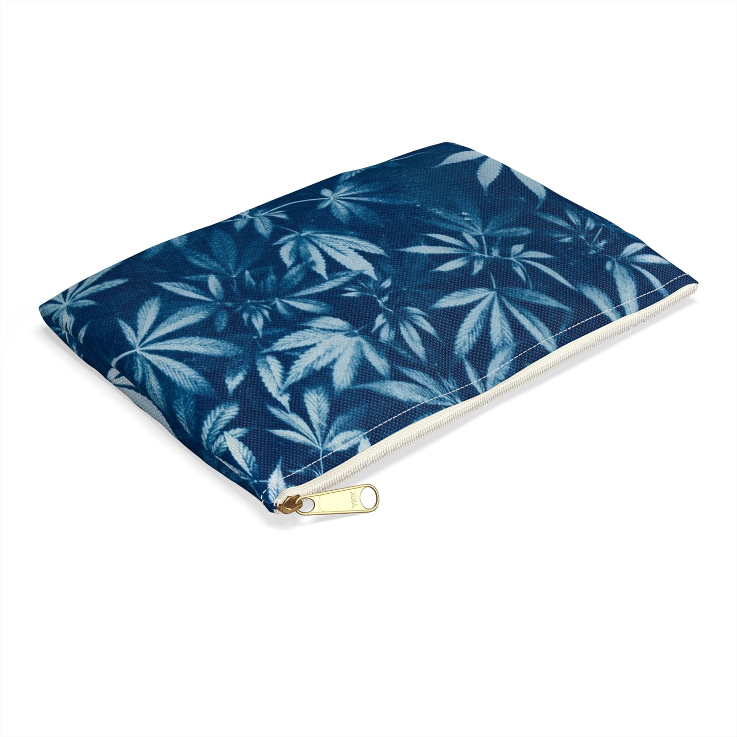 Flat Accessory Pouch - Cannabis Field Cyanotype Print 1