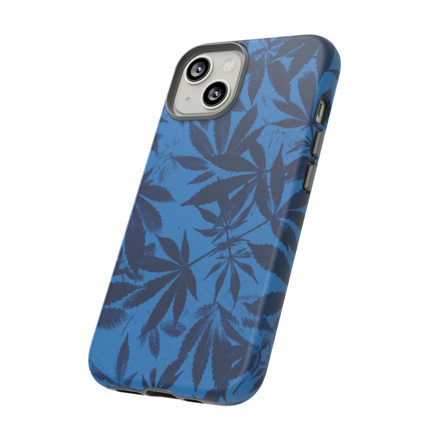 Tough Cell Phone Cases - Cyanotype on Bright Blue Print