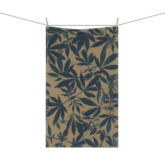 100% Cotton Twill Kitchen Towel - Cyanotype on Kraft Print