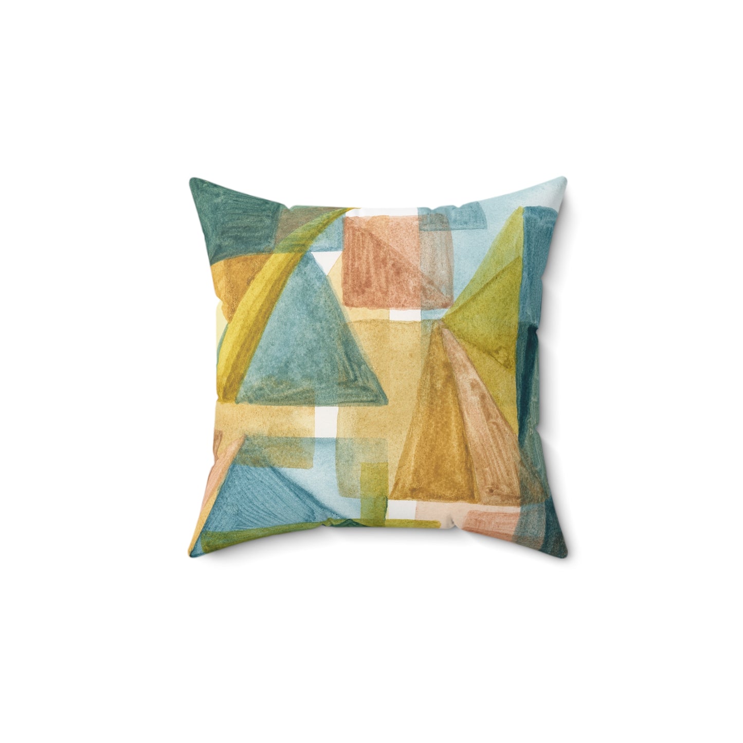 Faux Suede Square Pillow - Textural Abstract Shapes