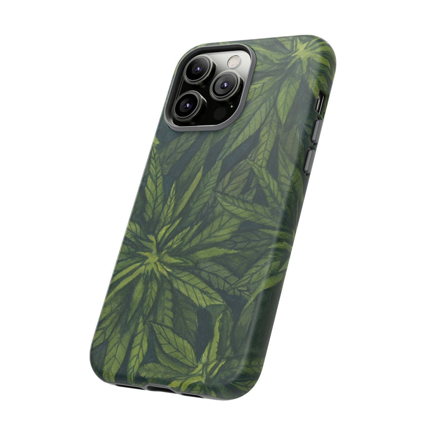 Tough Cell Phone Cases - Watercolor Cannabis Field