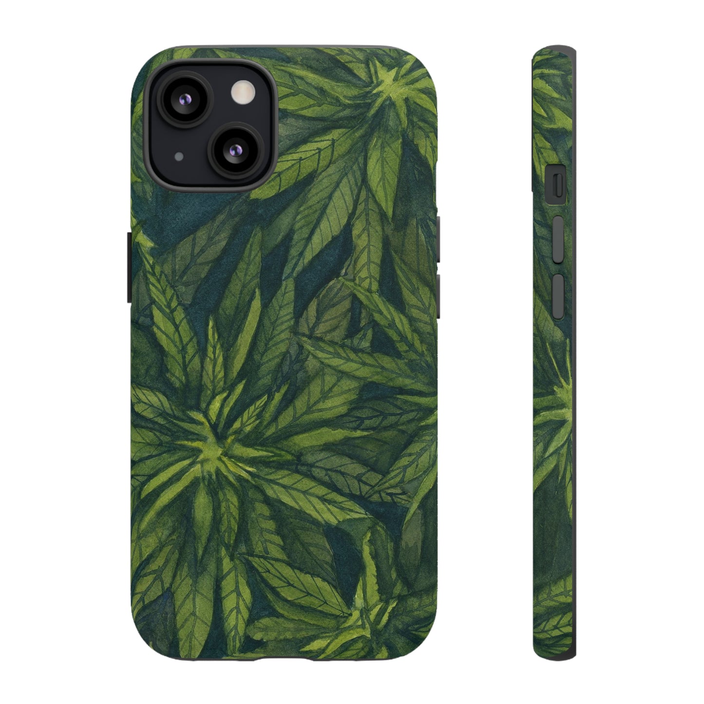 Tough Cell Phone Cases - Watercolor Cannabis Field