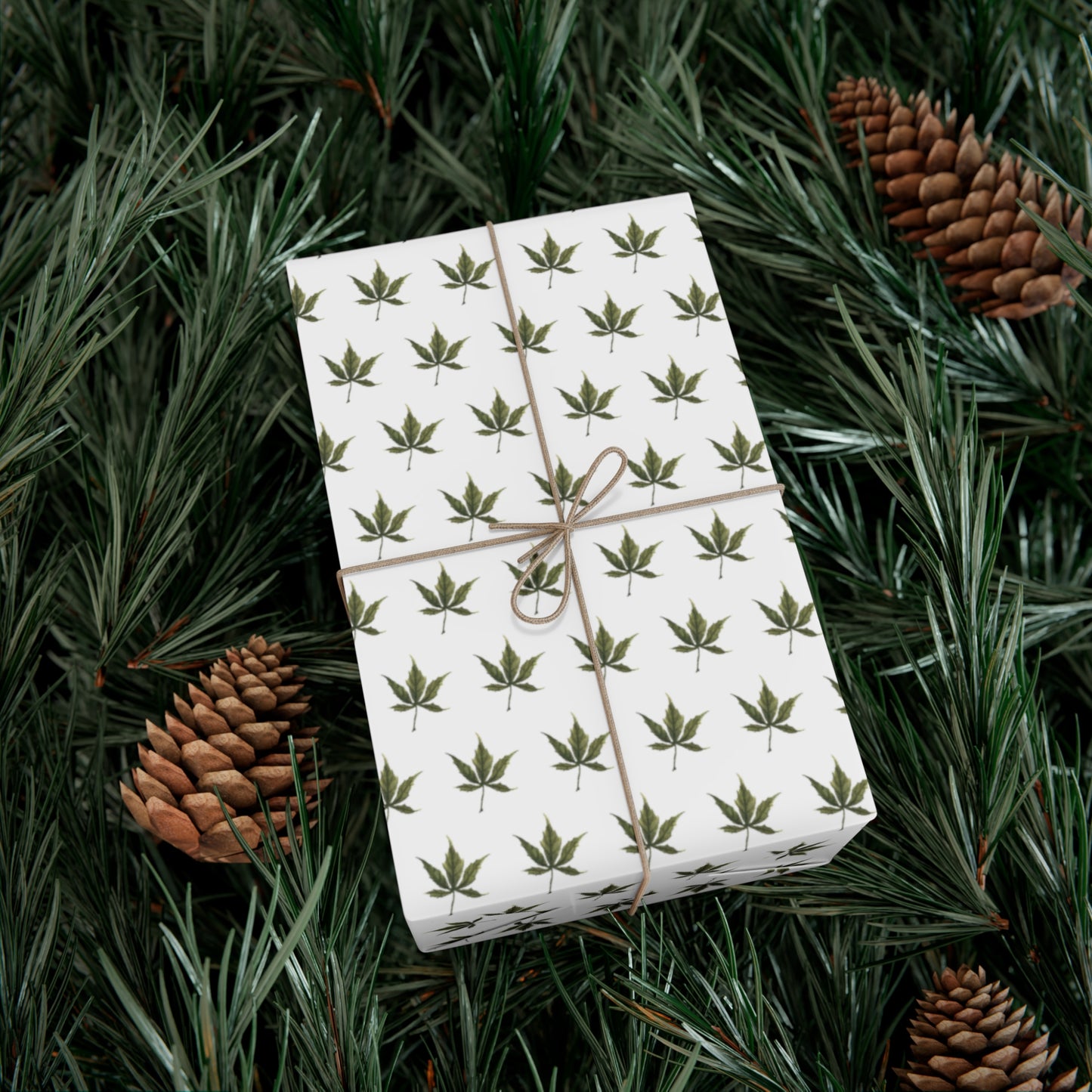 Gift Wrap Papers - Mini Cannabis Leaf Print Wrapping Paper Sheets