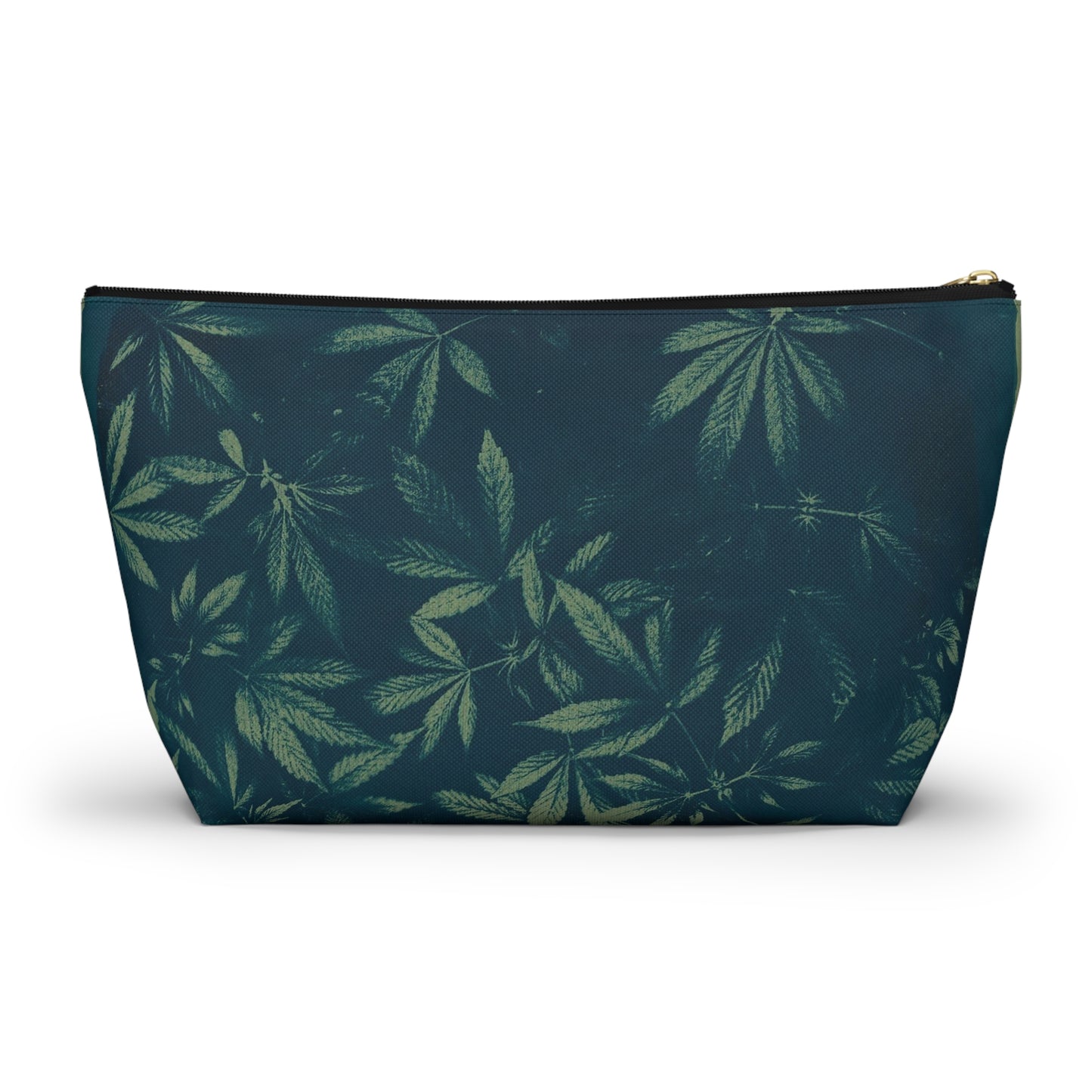 Roomy Accessory Pouch - Cyanotype on Green