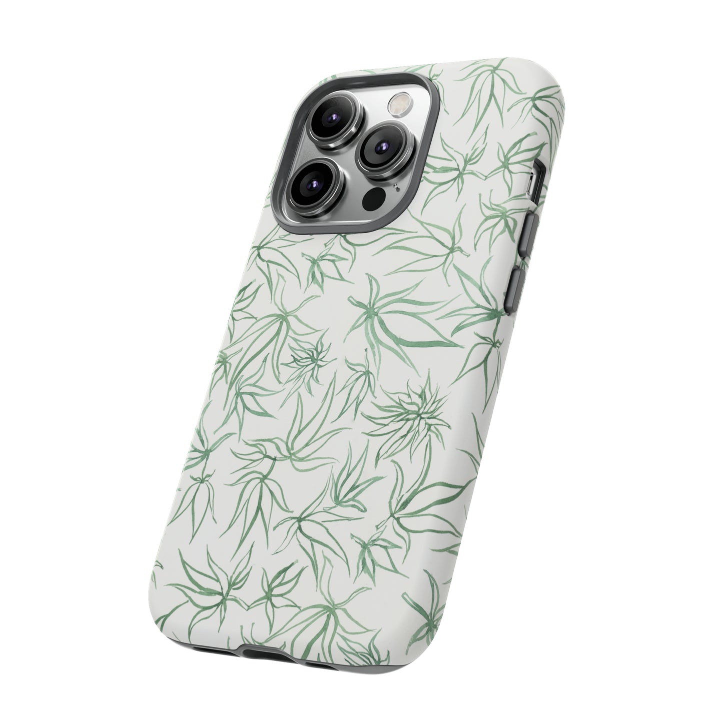 Tough Cell Phone Cases - Cannabis Sketches in Green