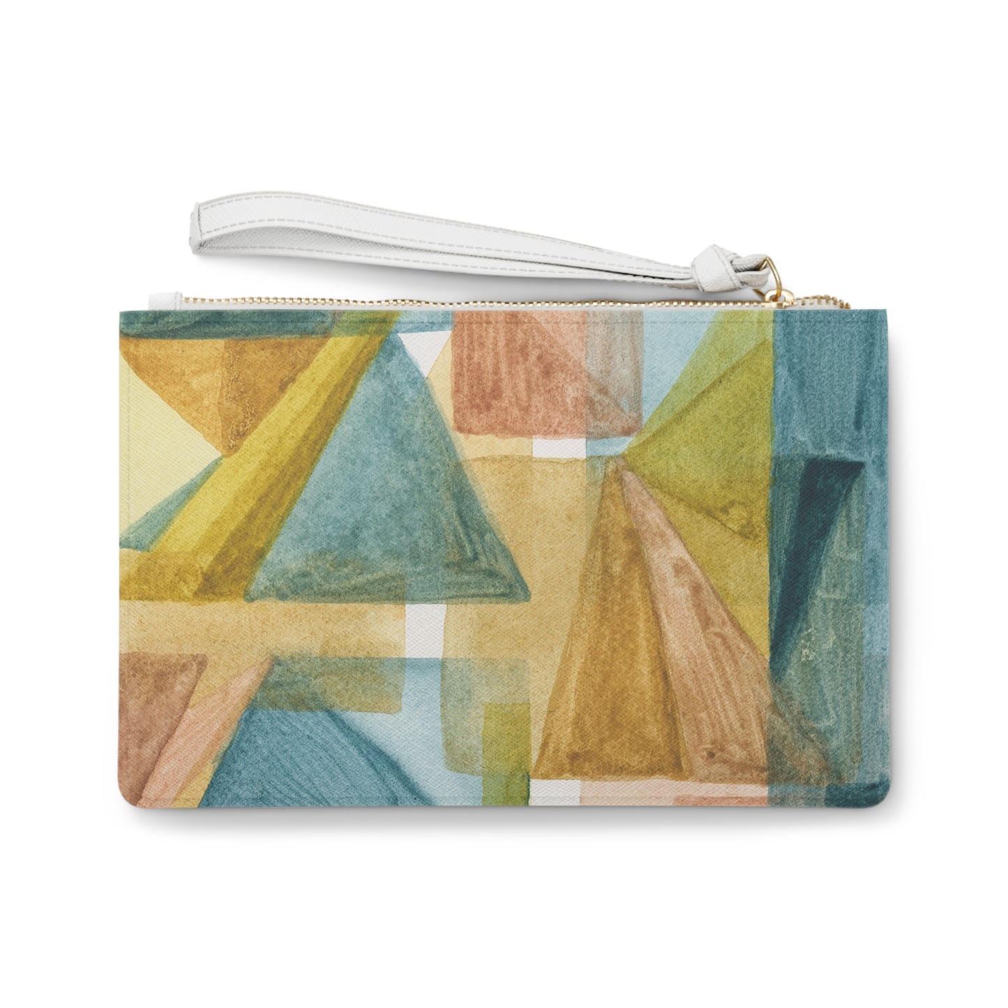 Vegan Leather Clutch Bag - Abstract Geo