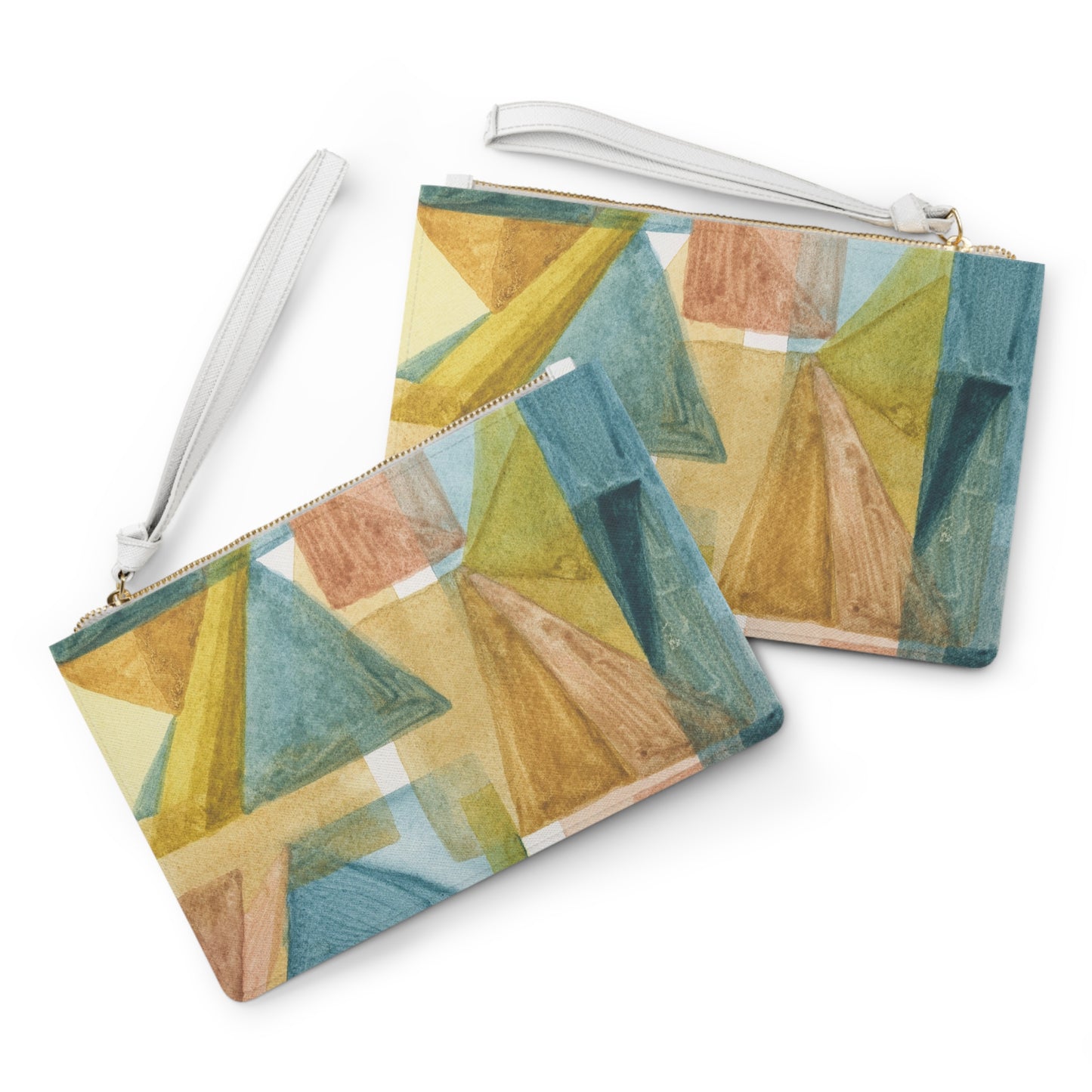 Vegan Leather Clutch Bag - Abstract Geo