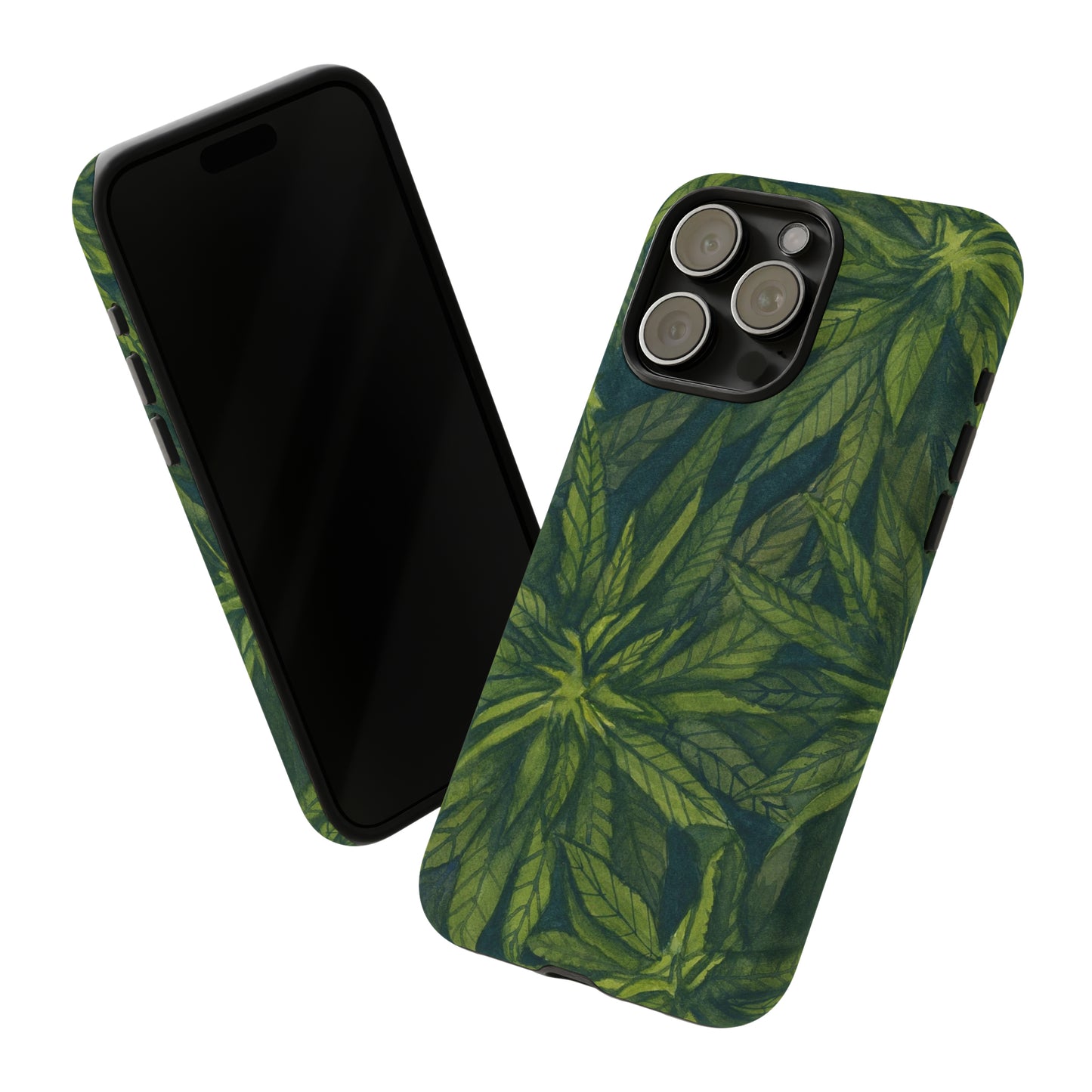 Tough Cell Phone Cases - Watercolor Cannabis Field