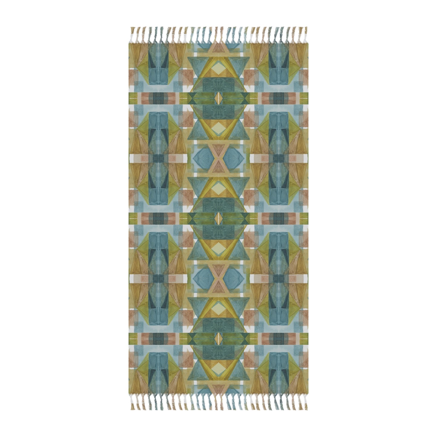 Boho Beach Cloth - Painterly Plaid, cool colors