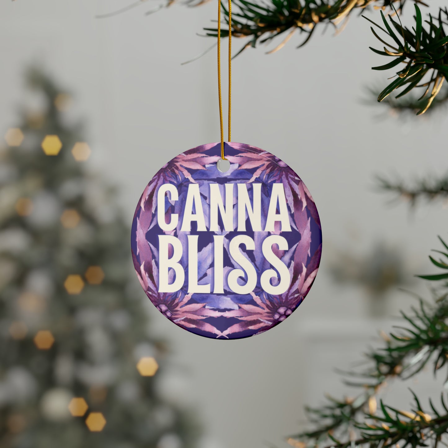 Ceramic Holiday Ornaments - Cannabliss Purple