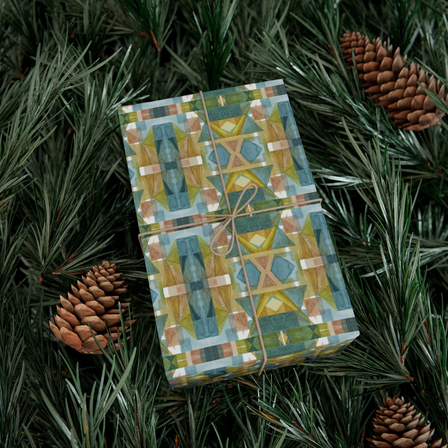 Gift Wrap Papers - Painterly Plaid, Cool Colors Wrapping Paper