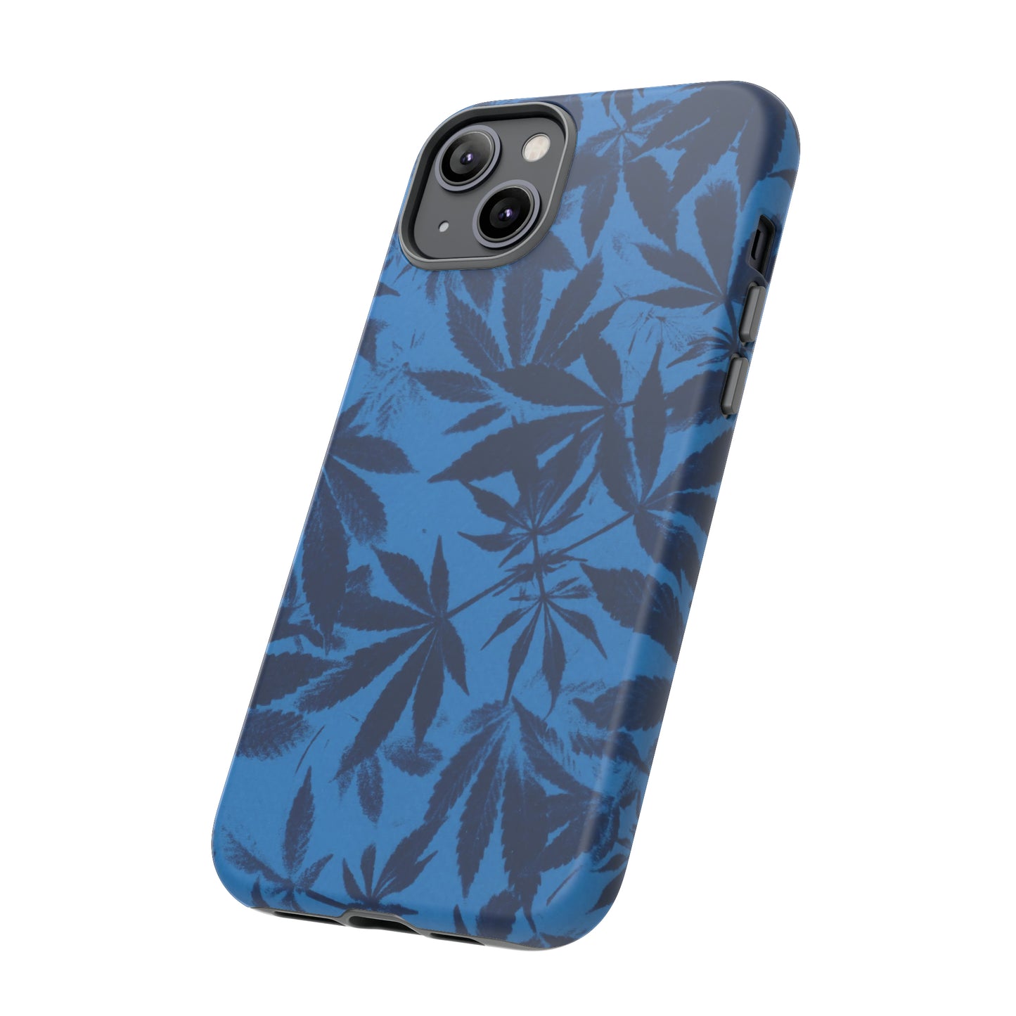 Tough Cell Phone Cases - Cyanotype on Bright Blue Print