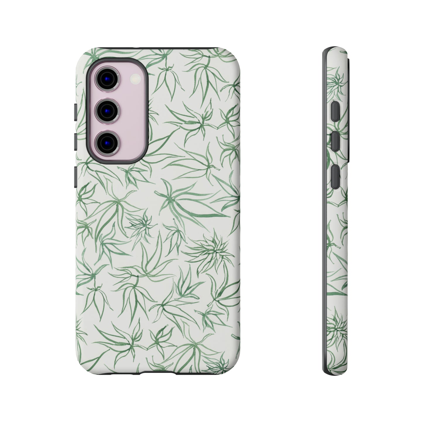 Tough Cell Phone Cases - Cannabis Sketches in Green