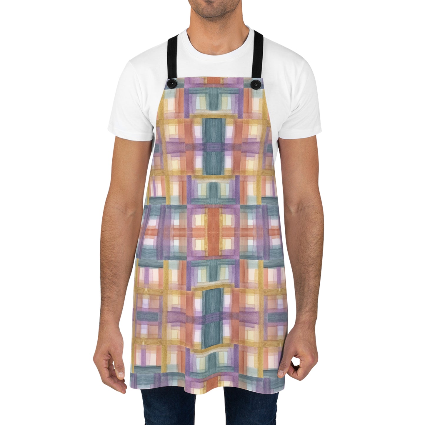 Apron - Painterly Plaid, Warm Colors