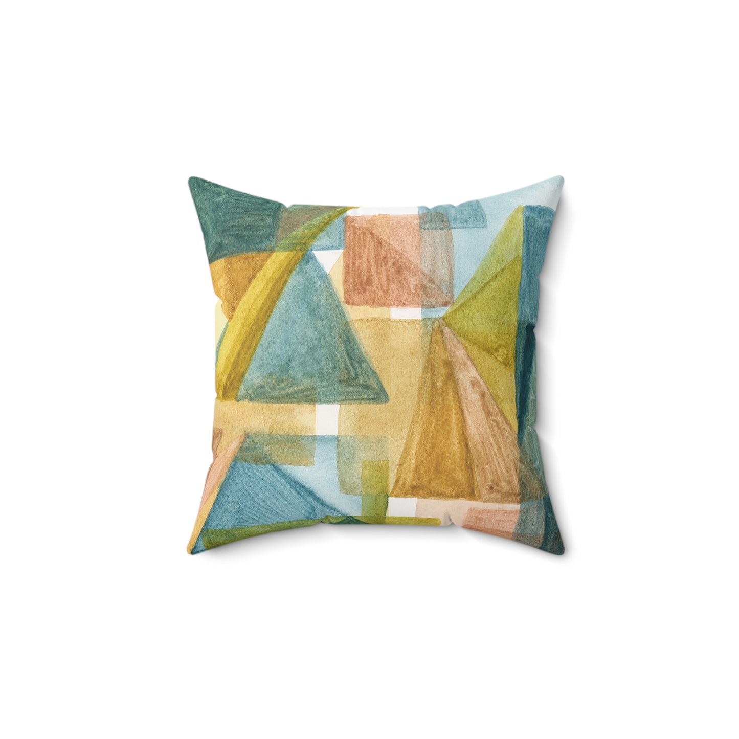 Faux Suede Square Pillow - Textural Abstract Shapes