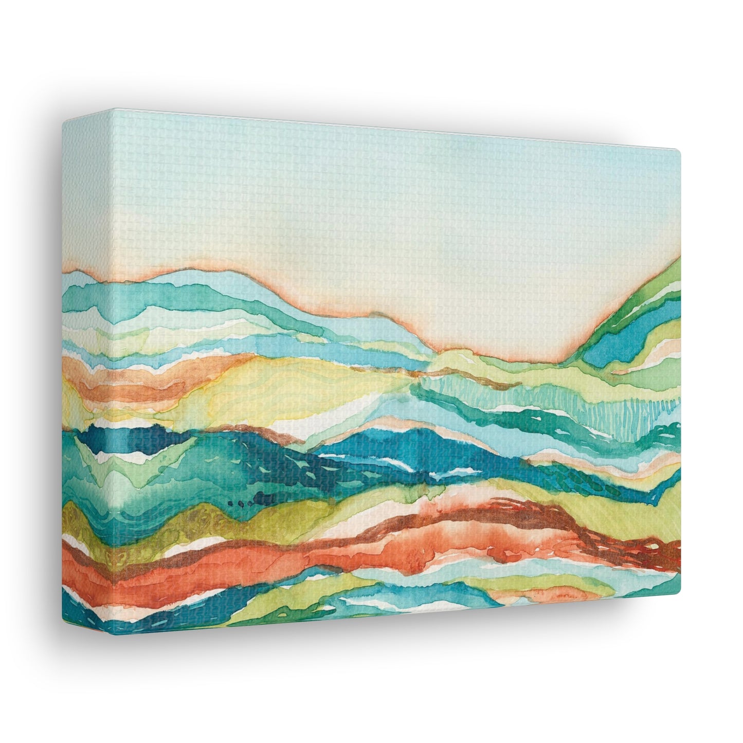 Canvas Gallery Wrap Prints - Abstract Watercolor Mountain Landscape