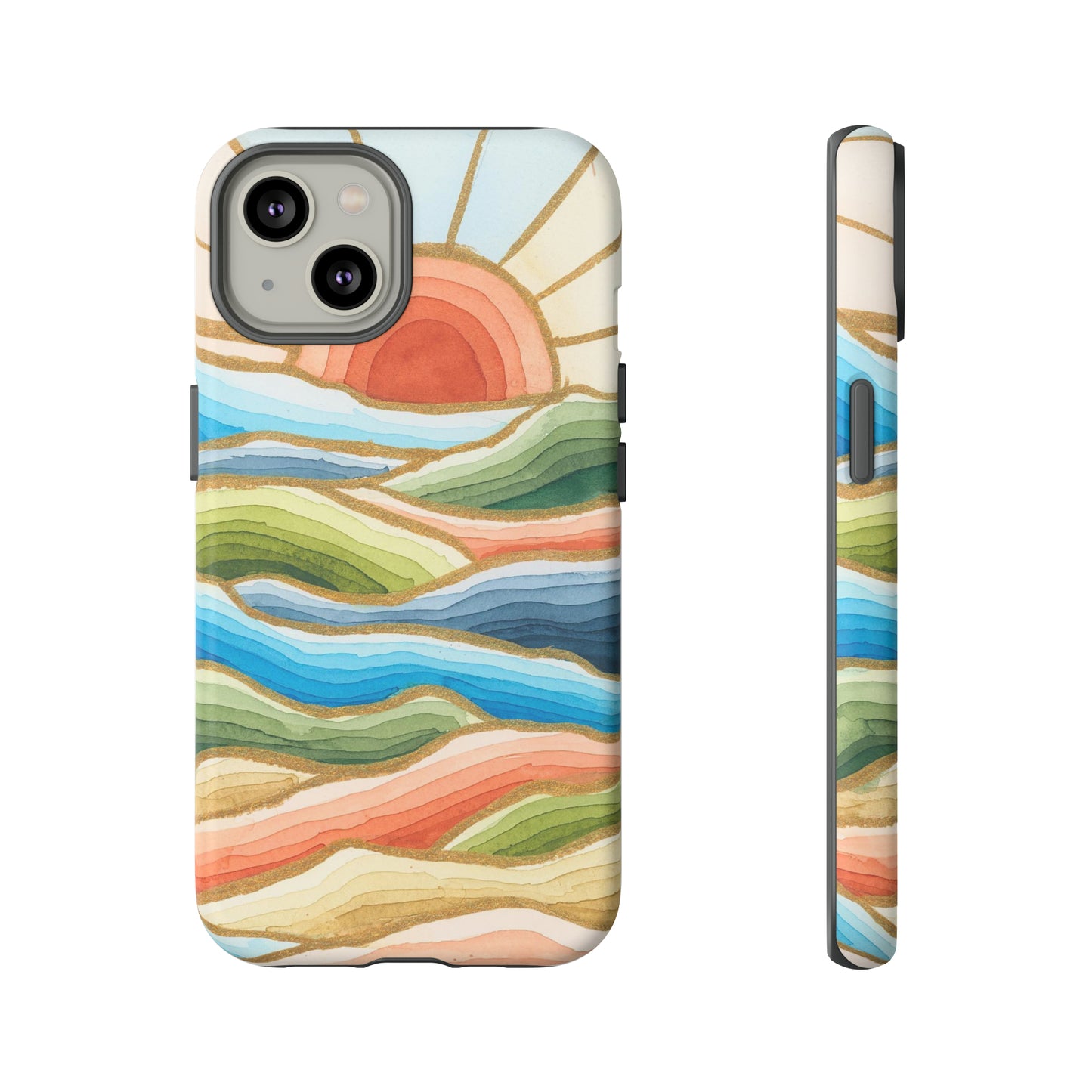 Tough Cell Phone Cases - Red Twilight Landscape