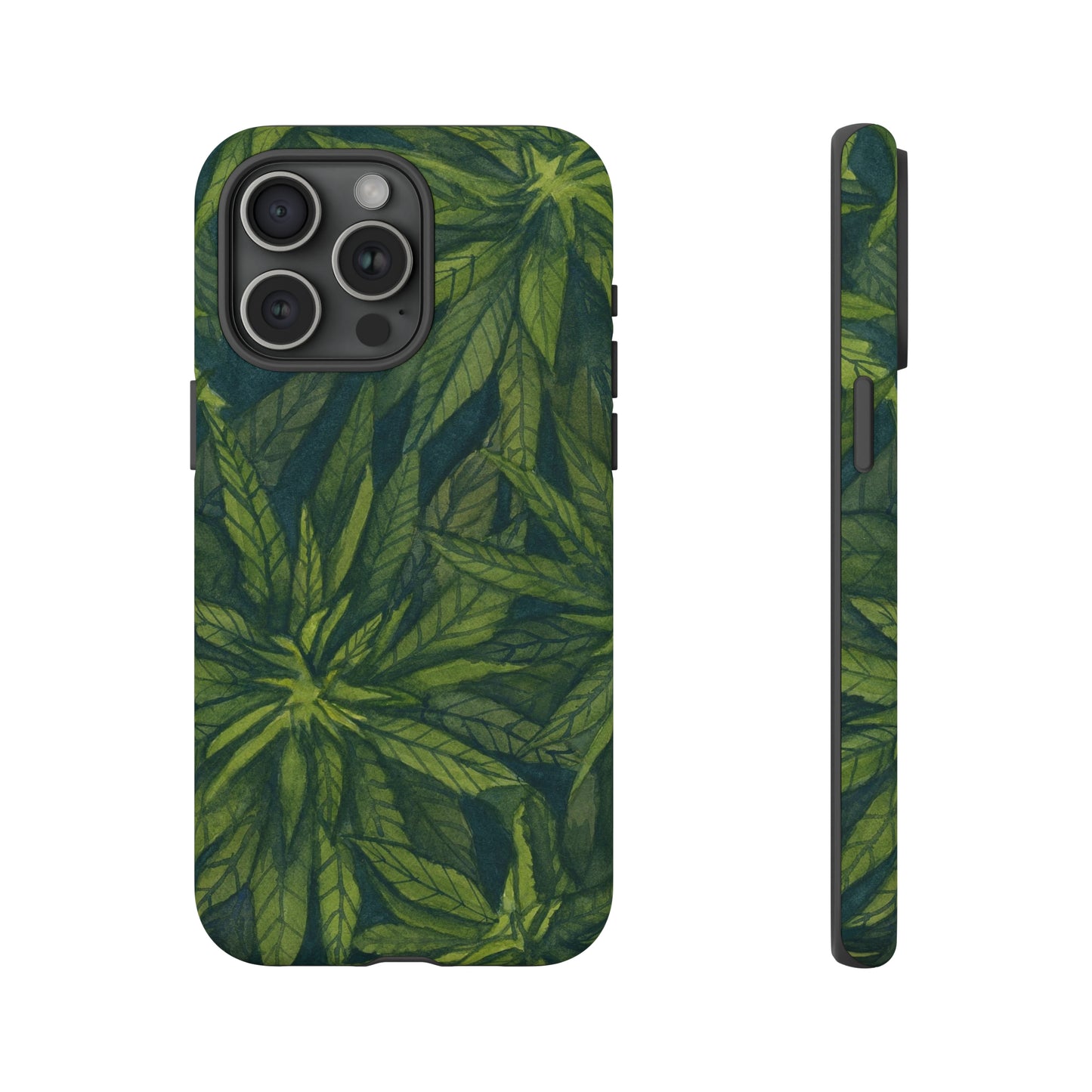 Tough Cell Phone Cases - Watercolor Cannabis Field