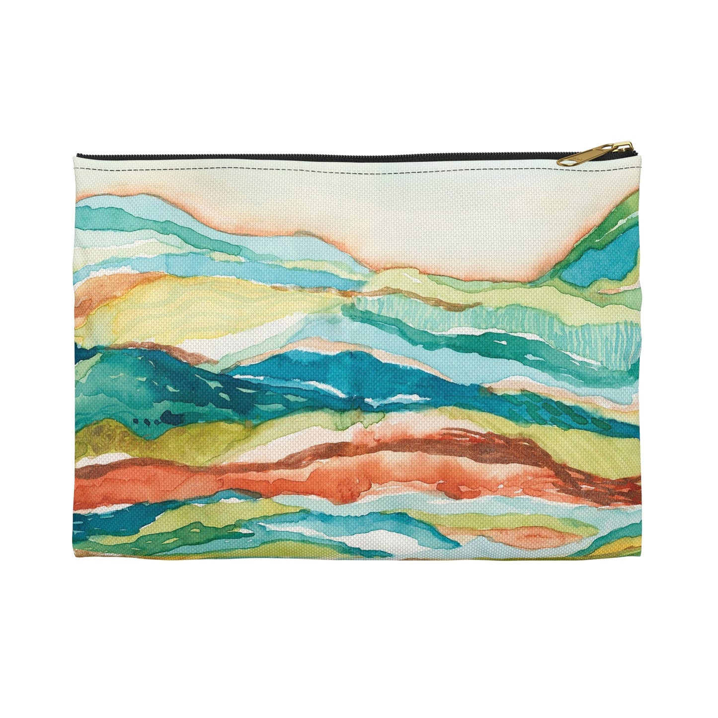 Flat Accessory Pouch - Watercolor Mountains