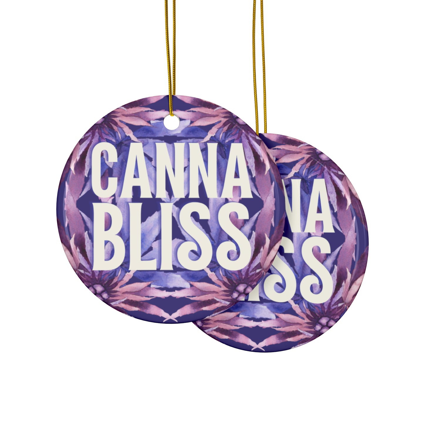 Ceramic Holiday Ornaments - Cannabliss Purple