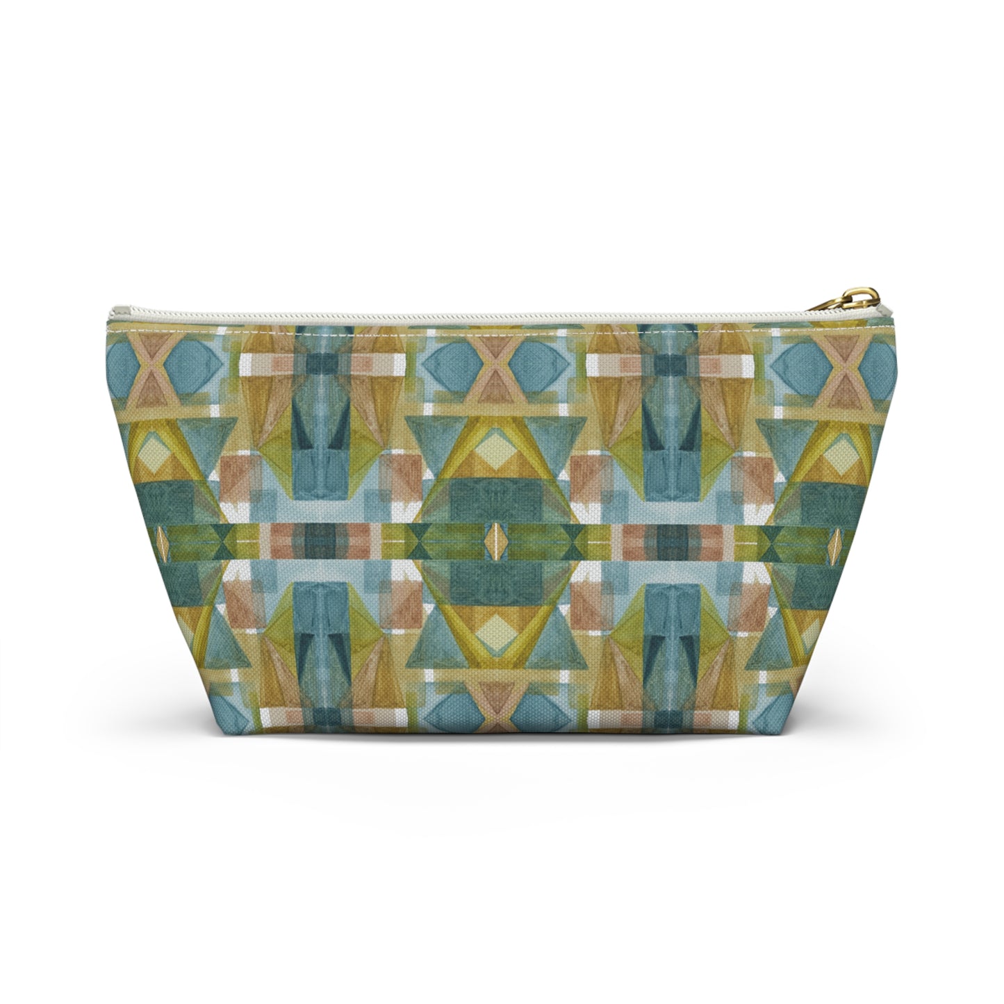 Roomy Accessory Pouch - Painterly Plaid, Cool Colors