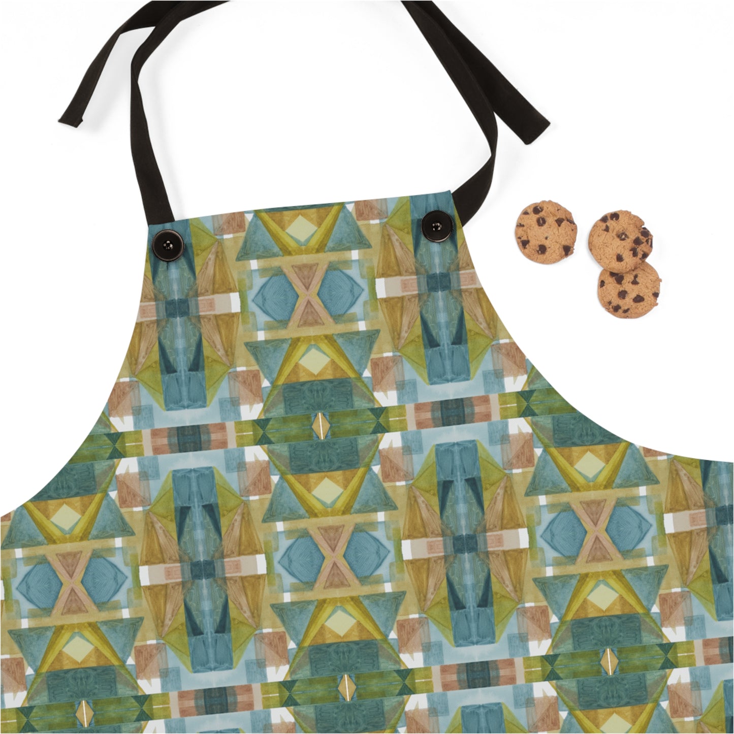 Apron - Painterly Plaid, Cool Colors