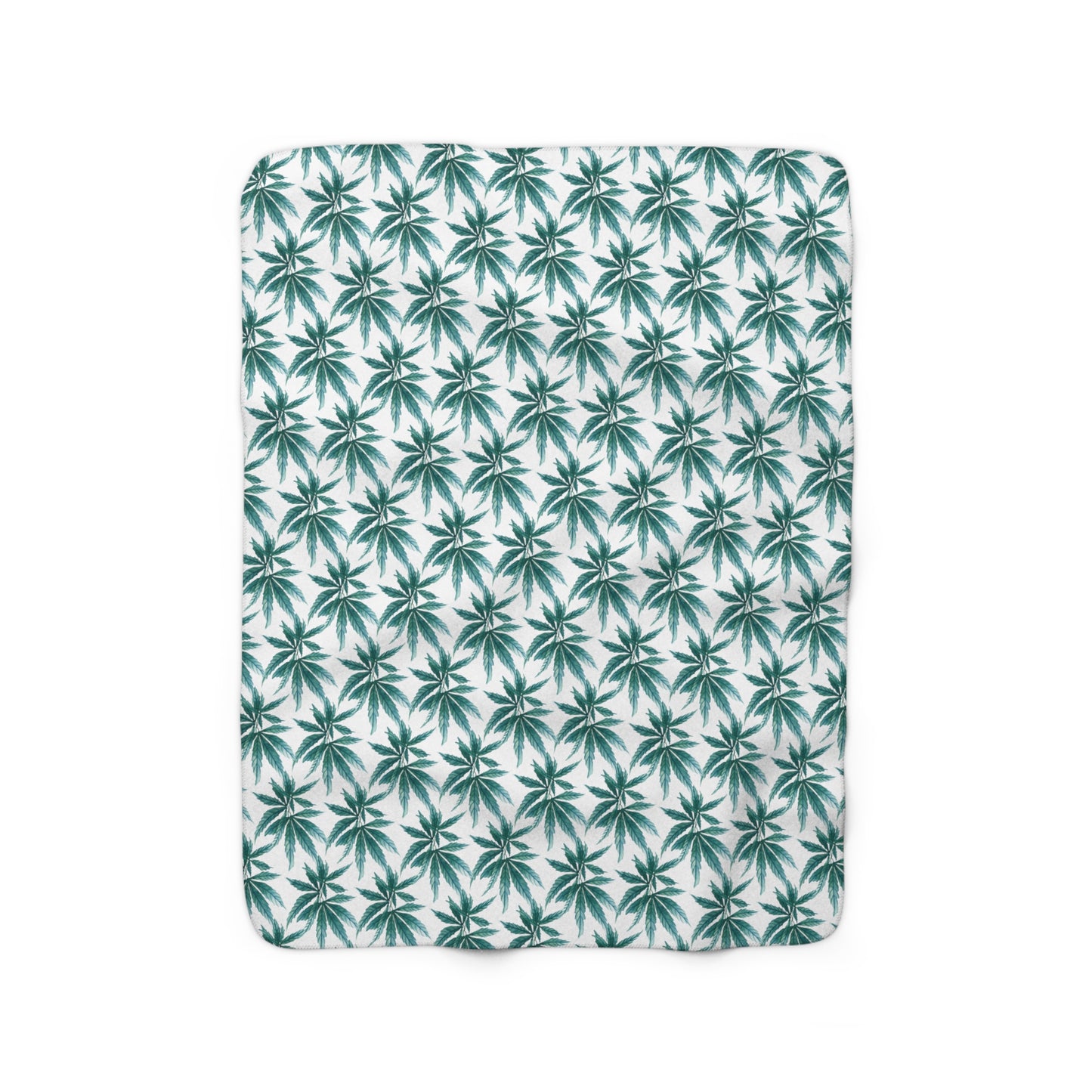 Sherpa Fleece Blanket - Teal Dreamleaf