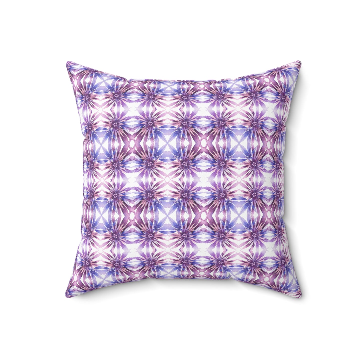 Faux Suede Square Pillow - Purple Cannabis Blossoms