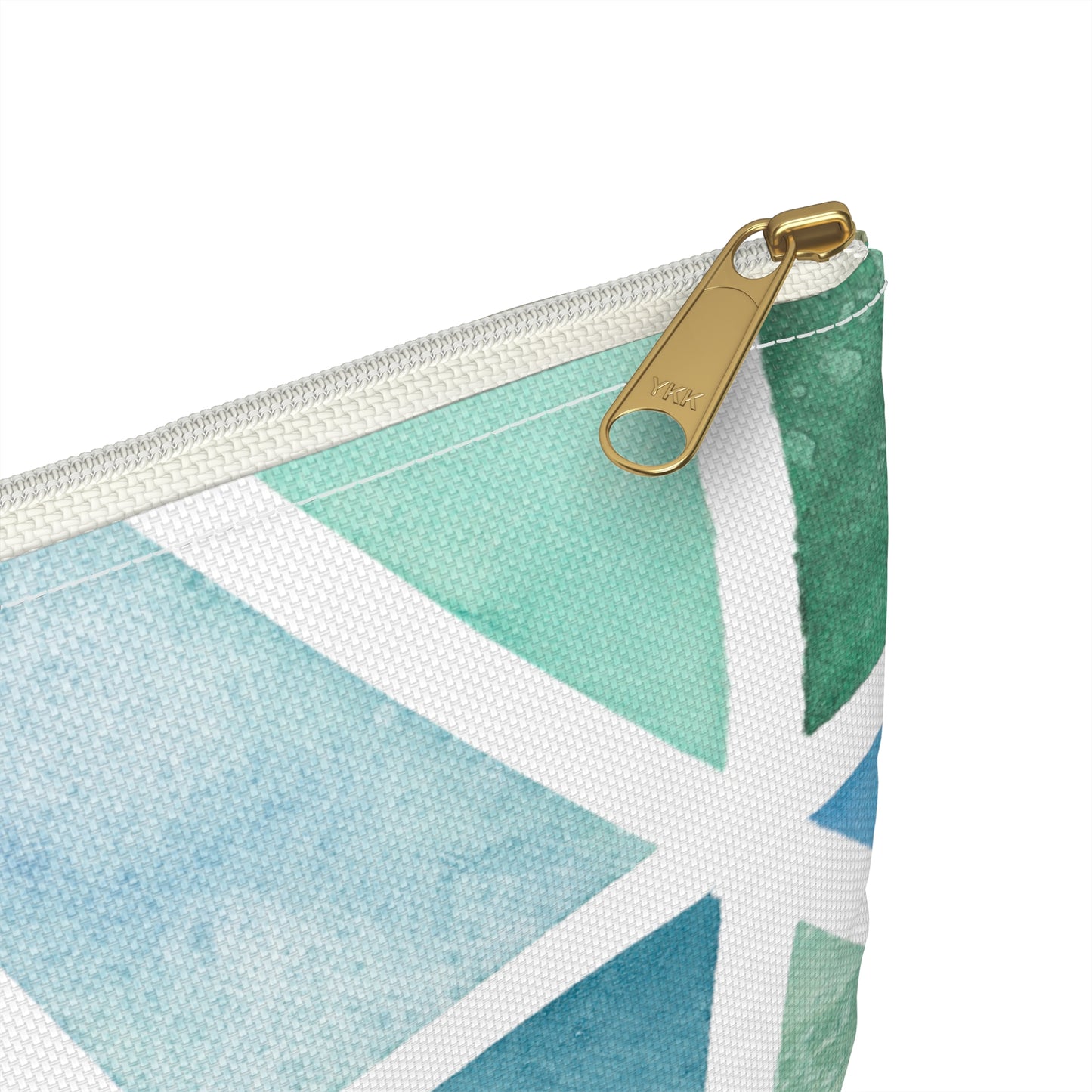 Flat Accessory Pouch - Geo Blues & Greens