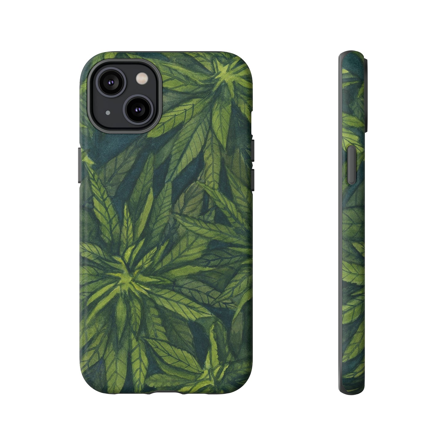 Tough Cell Phone Cases - Watercolor Cannabis Field