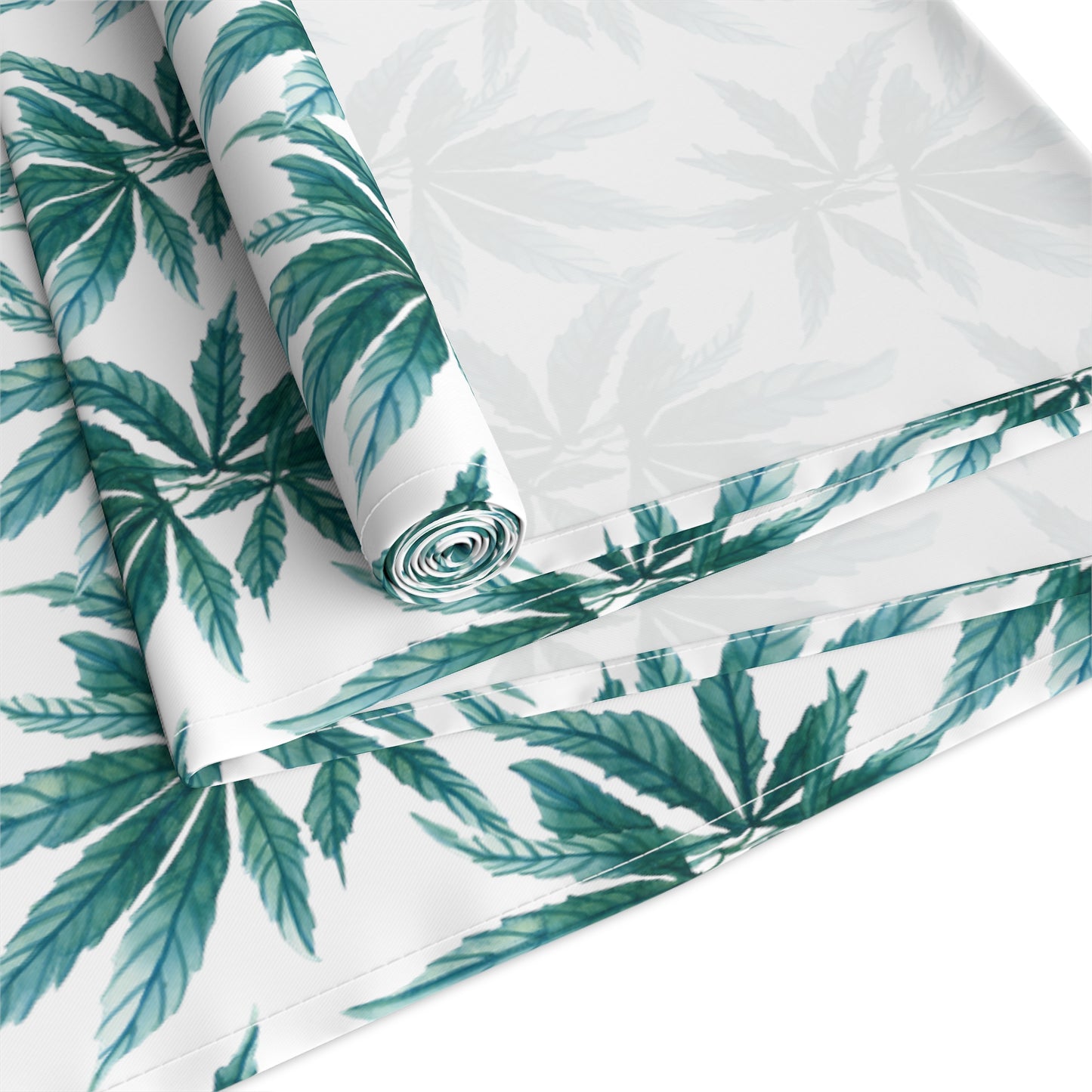 Table Runner 100% Cotton - Teal Dreamleaf