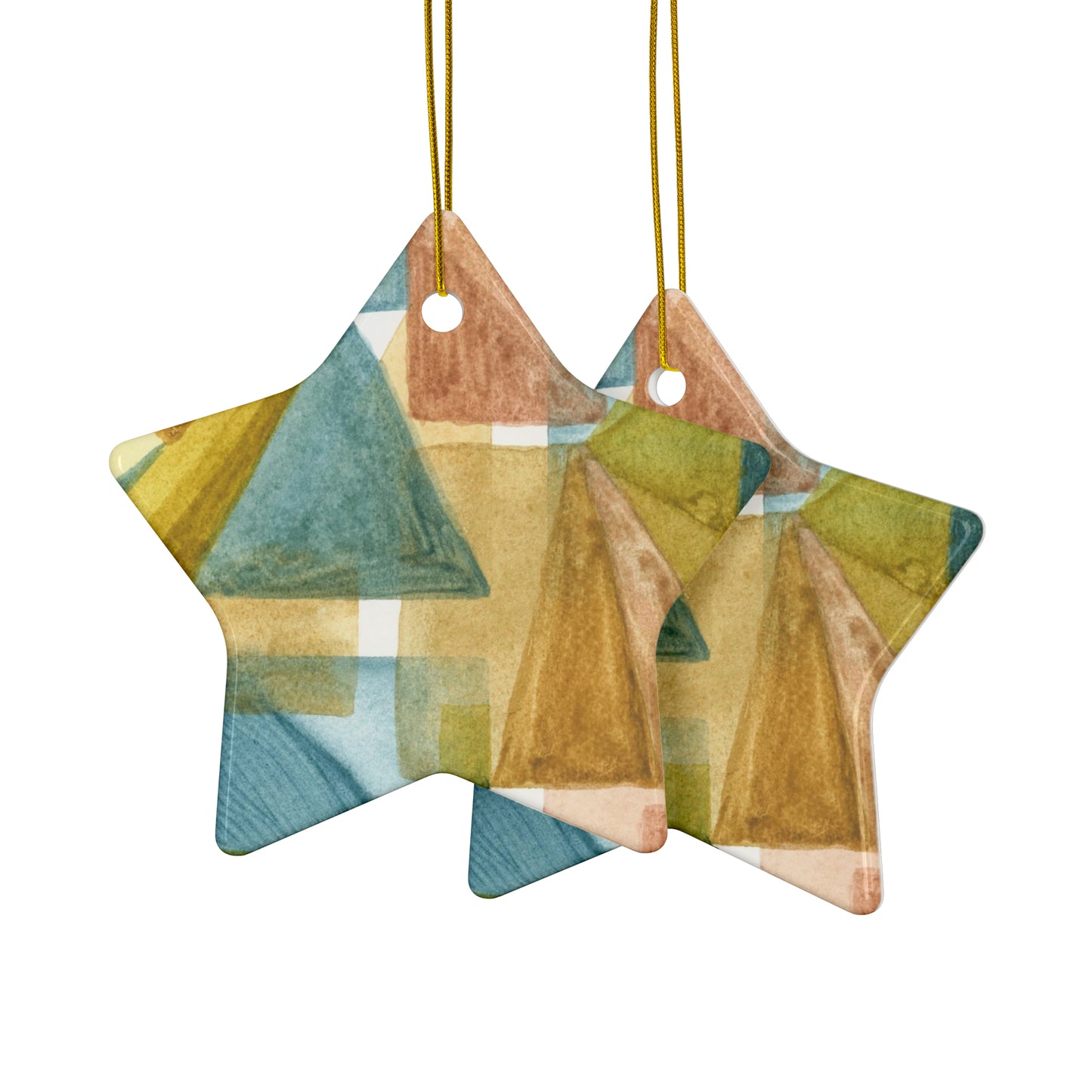 Ceramic Holiday Ornaments - Abstract Shapes