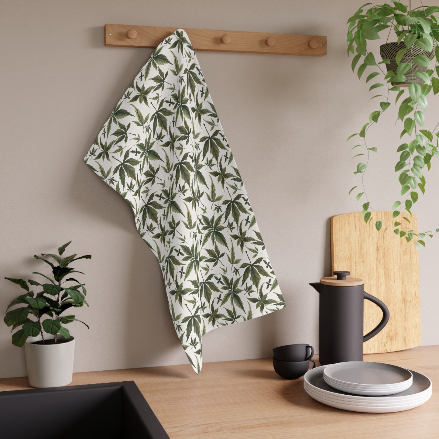 100% Cotton Twill Kitchen Towel - Emerald Herb