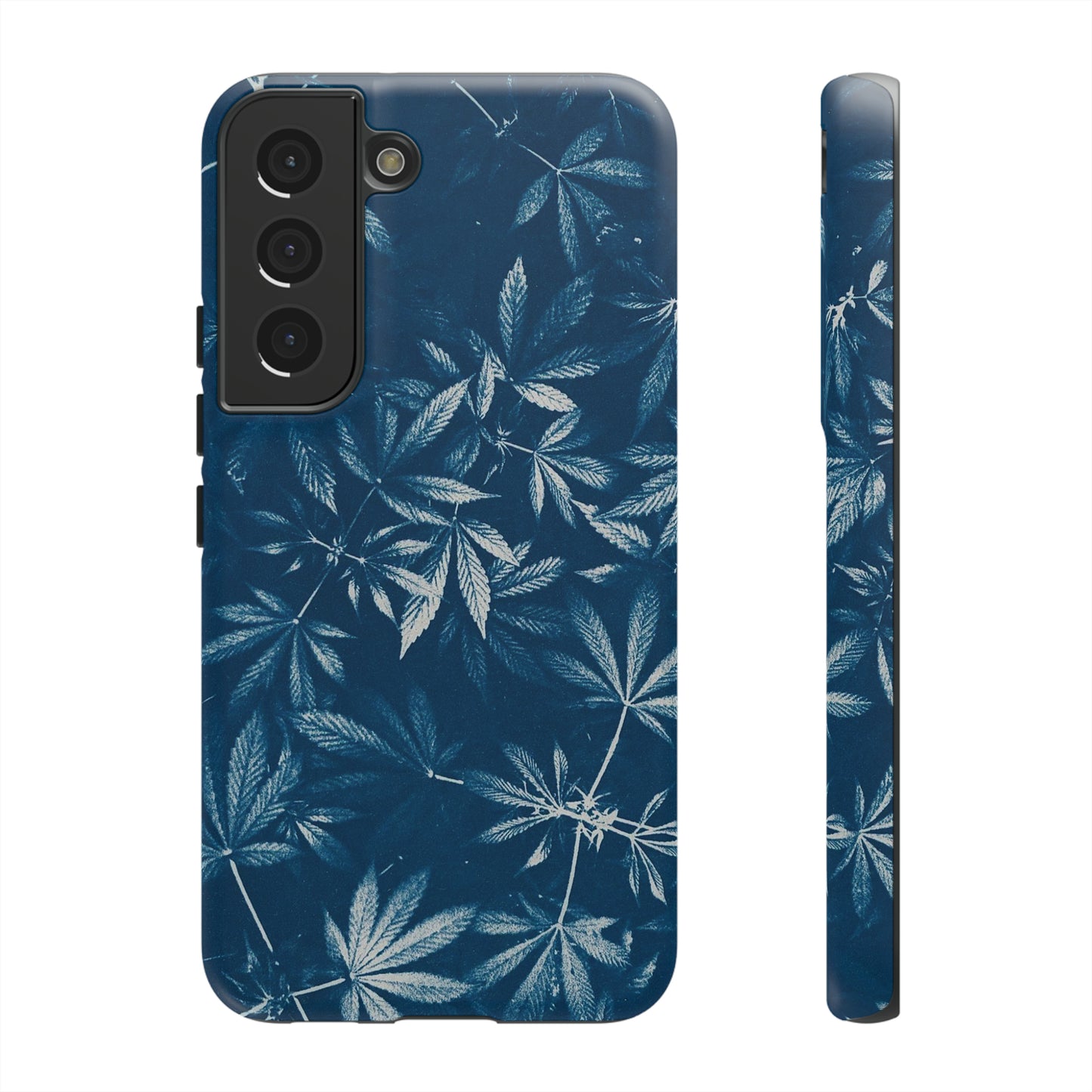 Tough Cell Phone Cases - Cannabis Field Cyanotype Print