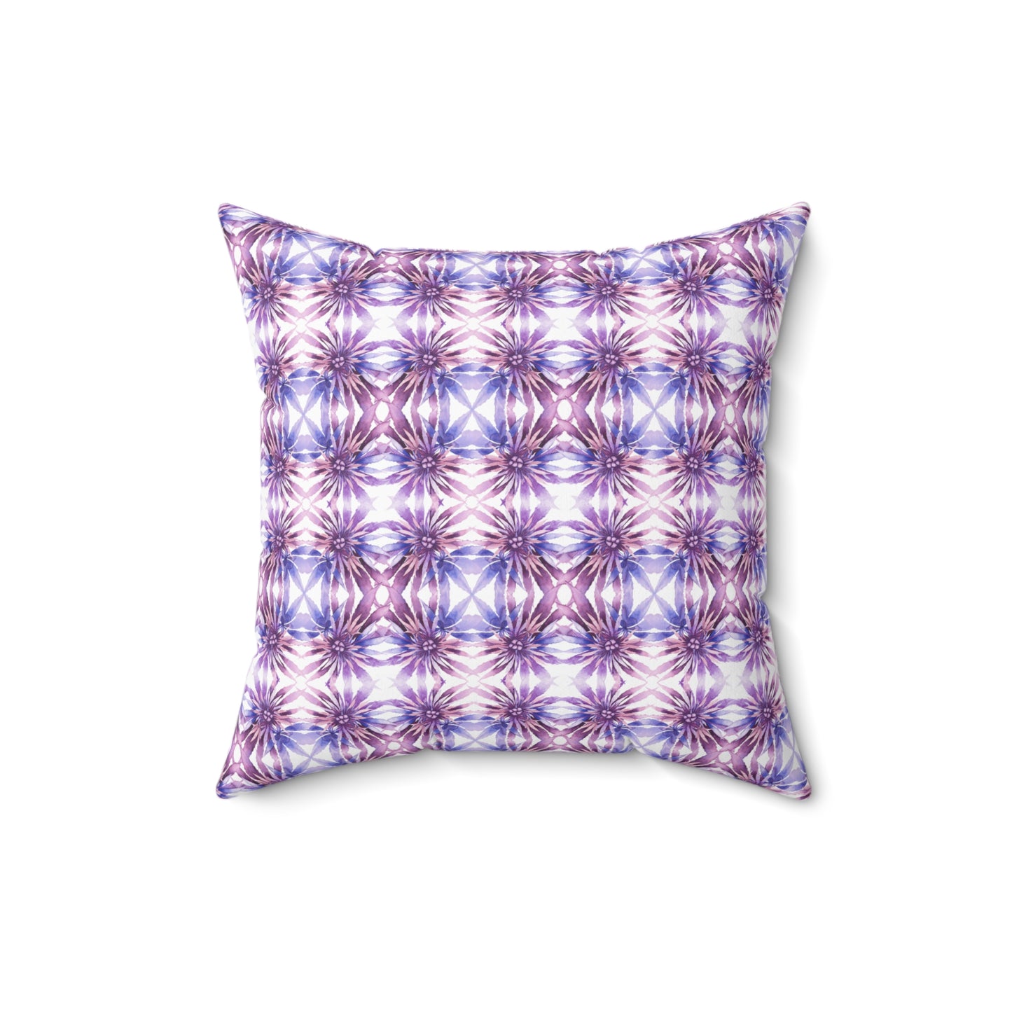 Faux Suede Square Pillow - Purple Cannabis Blossoms