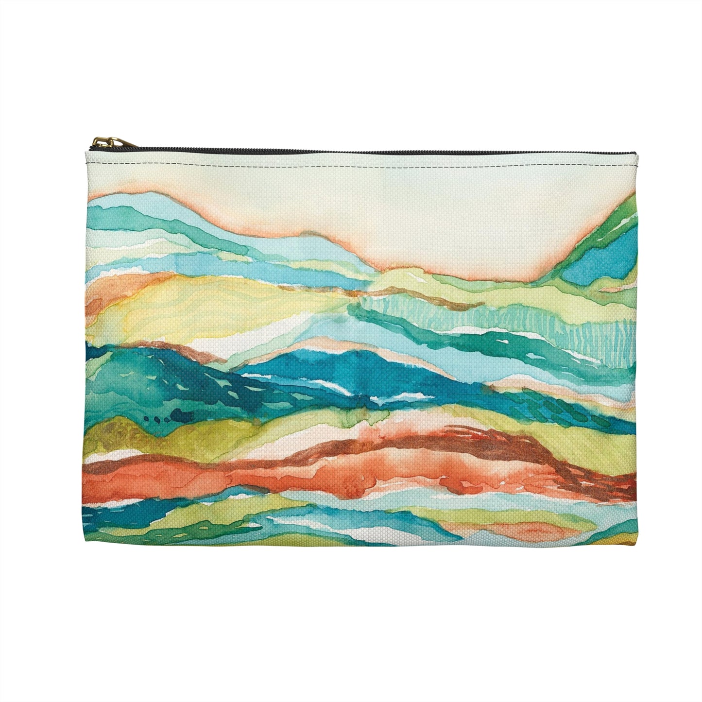 Flat Accessory Pouch - Watercolor Mountains