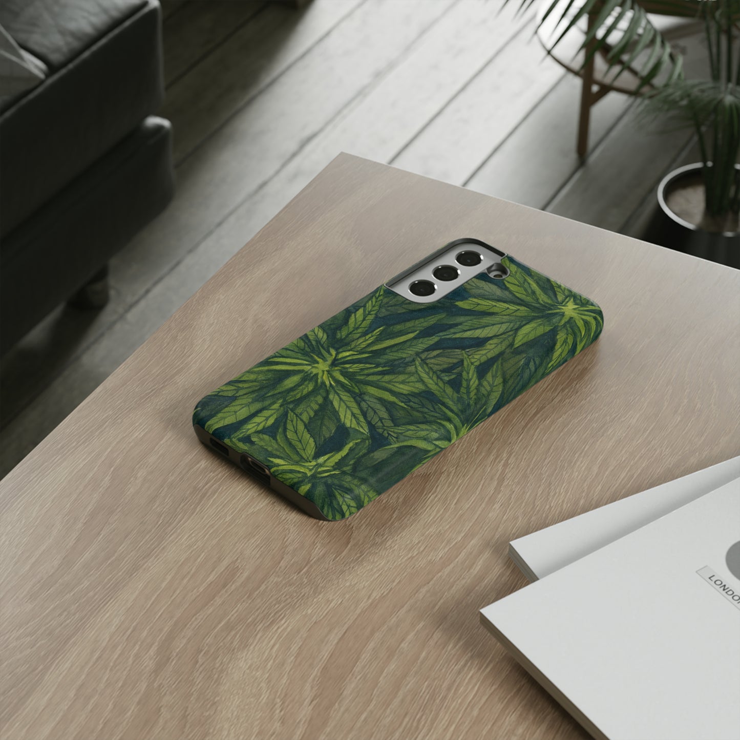 Tough Cell Phone Cases - Watercolor Cannabis Field